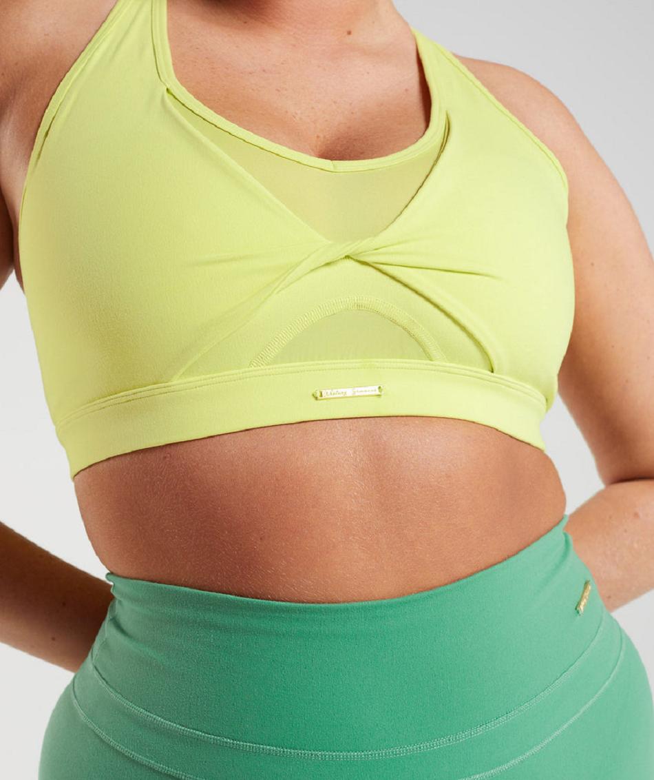 Gymshark Whitney Mesh Ženske Sportski Grudnjak Zelene | HR 3304OKI